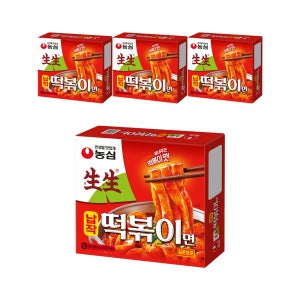 농심 생생 납작 떡볶이면 258g, 4개
