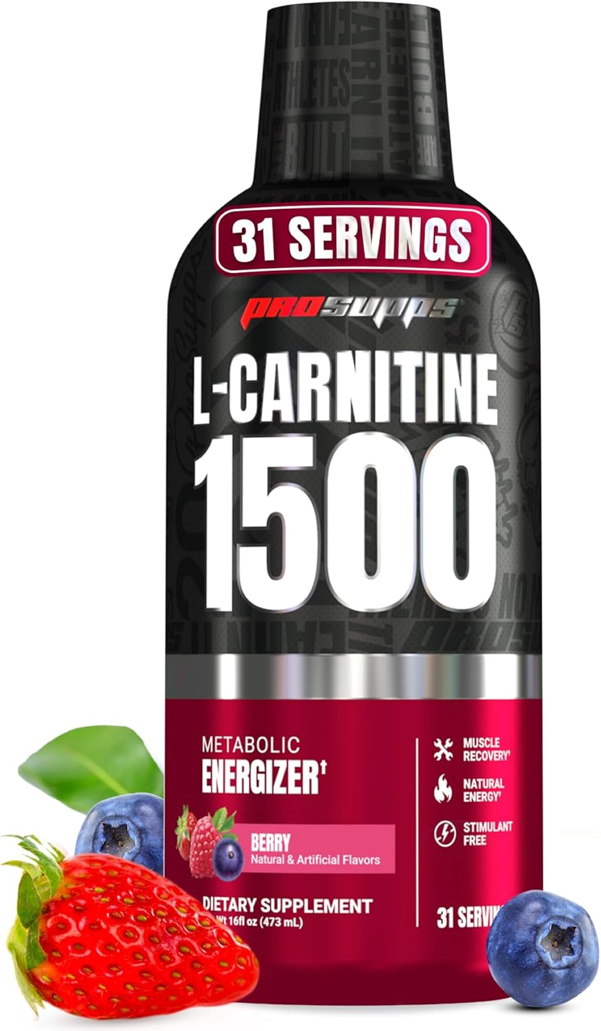 프로서플라이 L<b>카르니틴</b> 500 6 Fl 오즈 <b>베리</b>(L<b>카르니틴</b>) <b>1500</b> Berry 31 Servings (Pack of 1)