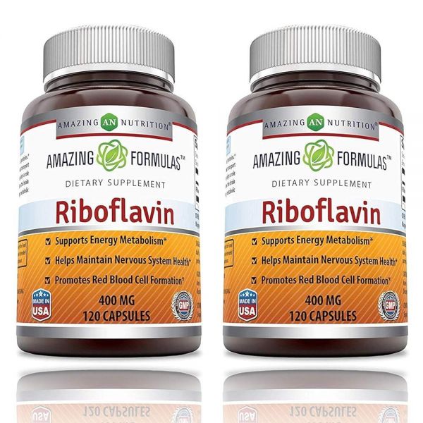 어메징 Formulas <b>리보플라빈 400mg</b> 비타민B2 미국 제조 2팩 어메이징 뉴트리션