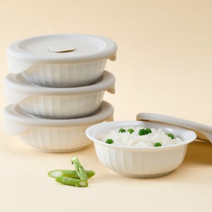햇반 용기 바로한끼 내열 유리 병 냉동 밥 보관 반찬통 전자렌지용 햇밥 용기 4개