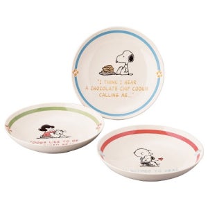 일본 수입 스누피 트리오 파스타플레이트 세트 21cm (SN2500 리사이클 기프트)