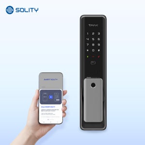 솔리티 P6000-B 프리미엄 IoT 스마트도어락 지문인식 푸시풀도어락 카드키 번호키 앱연동 Wi-Fi