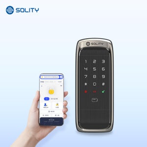 솔리티 R60 IoT 스마트도어락 보조키 도어락 방화문 카드키 번호키 앱연동 Wi-Fi