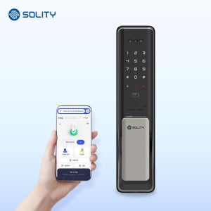 솔리티 P6000-AH 프리미엄 IoT 스마트도어락 얼굴인식 푸시풀도어락 카드키 번호키 앱연동 Wi-Fi