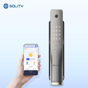 솔리티 P4000-BH 프리미엄 IoT 스마트도어락 지문인식 푸시풀도어락 카드키 번호키 앱연동 Wi-Fi