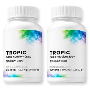 트로픽리서치 베이직 뉴트리언트 투퍼데이 종합비타민 기초영양제 TROPIC 60정, 2개