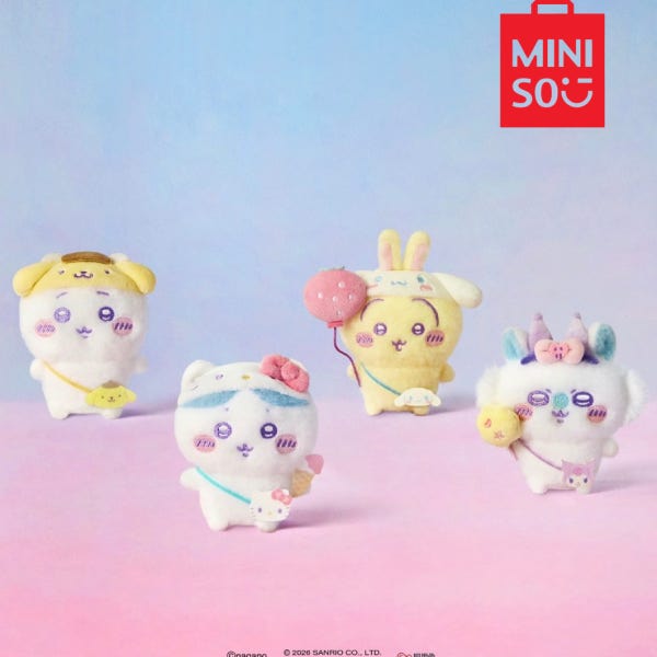 미니소 산리오 캐릭터즈 치이카와 콜라보 호와호와 마스코트