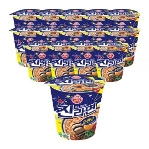 오뚜기 컵라면 진라면 순한맛 자취 가정 식사 소컵 65g 15개 MNS