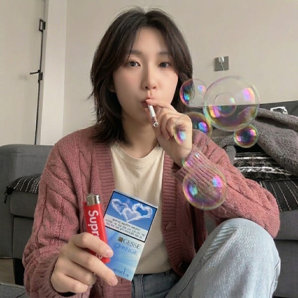 담배비눗방울 버블 시가렛 금연 라이터물총 쓸데없는선물 인싸템