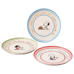 일본 수입 스누피 트리오 플레이트 세트 21.5cm (SN2500 리사이클 기프트)