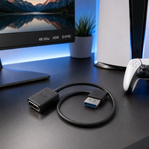 디스플레이포트 연장케이블 DP 꺾임형 4K240Hz 8K60Hz 콘솔 게이밍 연장선