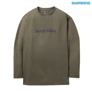 시마노 드라이 로고 티셔츠 롱 슬리브 UV차단 낚시 긴팔티 SH-022Z 카키, M