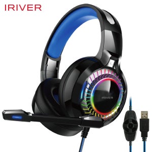 아이리버 USB RGB LED 헤드셋 마이크 노트북 게임 유선 게이밍 헤드폰 IGH-A60