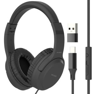아이리버 C타입 유선 헤드셋 USB 헤드폰 마이크 갤럭시 노트북 어학용 IGH-W9000C