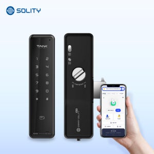 솔리티 A40-H IoT 스마트도어락 초슬림 샤시문 도어락 보조키 카드키 번호키 앱연동 Wi-Fi