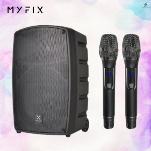 마이픽스 Myfix FM-212A 충전식 액티브스피커 무선마이크2개 포함 블루투스 고출력