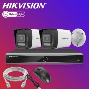 하이크비전 800만화소 AI야간컬러 카메라2대 NVR 가정 홈 자가설치 IPCCTV세트