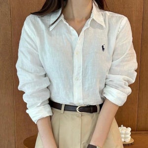 폴로 랄프로렌 린넨 티셔츠 남녀공용 긴팔 마남방 4컬러