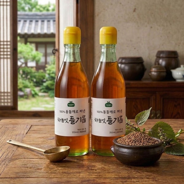[슈퍼적립] 100% 통들깨 맑고 고소한 하늘빛 들기름 350ml+350ml