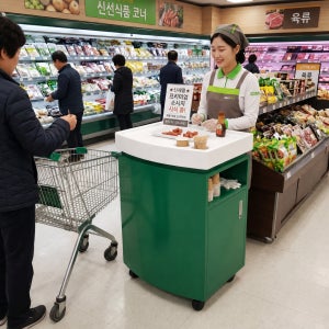 한진온 철제 매장 시식대 조리대 대형마트 업소용 600x450x820mm