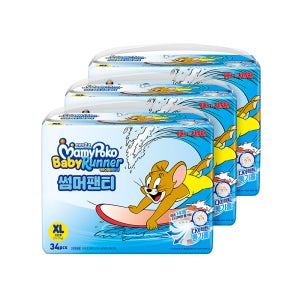 마미포코 베이비러너 썸머 팬티형 기저귀 남여공용 특대형 5단계 34P X 3팩 (1박스)