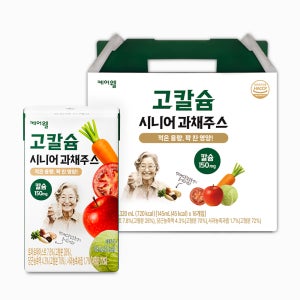 [본사] 케어웰 고칼슘 시니어 과채주스 선물세트 1박스 145ml 16팩 사과 당근 토마토 양배추 과일 야채즙 음료