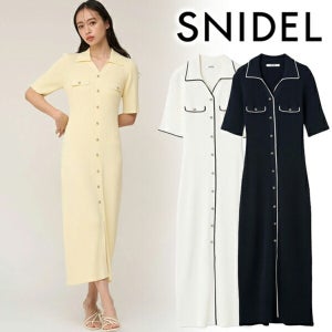 SNIDEL 스나이델 버튼 니트 키큰여자 맥시 여름 롱 원피스 SWNO261158 26SS