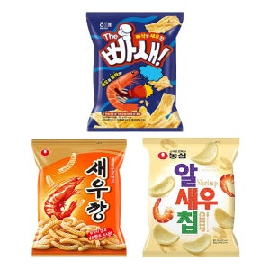 새우깡 90g + 알새우칩 68g + 빠새 55g 1개씩 (총3개)