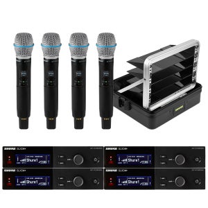슈어 SLXD24+/B87A 무선마이크 4개 세트 BETA87A캡슐 SLXD+