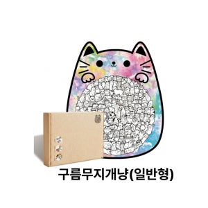 멍냥코코 귀여운 고양이 우드 퍼즐 직소퍼즐 135피스, 구름무지개냥(일반형)