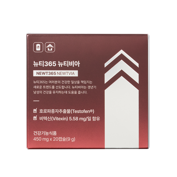 뉴티365 뉴티비아 <b>남성 갱년기</b> 영양제 20캡슐, 1개