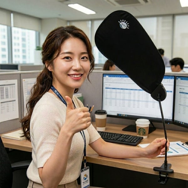 국내배송 사무실 캐노피 나뭇잎 가림막 책상 햇빛 가리개 모니터 에어컨 바람막이 일반 흡착