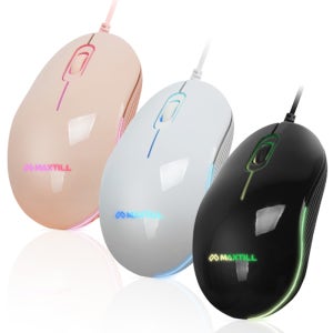 맥스틸 유선 무소음 마우스 USB RGB LED 게이밍 컴퓨터 노트북 MO-M101U
