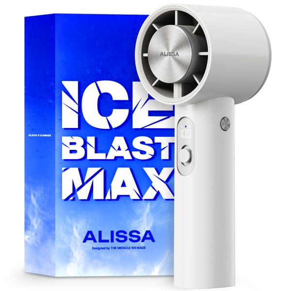 알리사 100단 ICE BLAST MAX 휴대용 선풍기 냉각 에어컨 손 선풍기 손풍기 미니 핸디