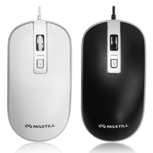맥스틸 저소음 유선 USB 마우스 PC 노트북 조용한 사무실 업무 게임 MO-M202U