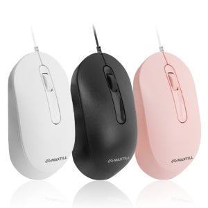 맥스틸 유선 USB 저소음 마우스 PC 컴퓨터 조용한 사무용 업무 게임 MO-M303U