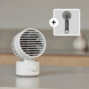 리듬 쏘쿨레이터 Set 탁상용 미니 선풍기 + 휴대용선풍기 2중 날개 저소음 서큘레이터