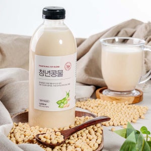 국산 담백하고 진한 청년 콩물 1000ml 콩국 콩국물 국산콩 백태 하얀 콩국수