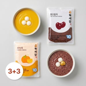 학예당 팥죽 호박죽 국내산 식사대용 간편식 혼합세트 호박3+팥3, 300g, 1개