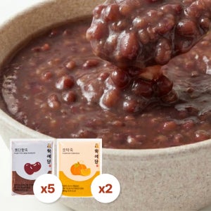학예당 팥죽 호박죽 국내산 식사대용 간편식 혼합세트 호박5+팥2, 300g, 1개