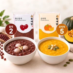 학예당 팥죽 호박죽 국내산 식사대용 간편식 혼합세트 팥2+호박5, 300g, 1개