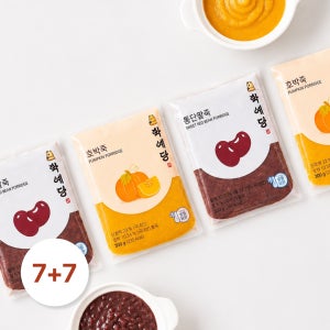 학예당 팥죽 호박죽 국내산 식사대용 간편식 혼합세트 호박7+팥7, 300g, 1개