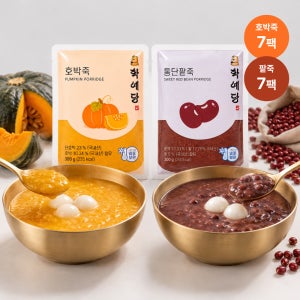 학예당 팥죽 호박죽 국내산 식사대용 간편식 혼합세트 호박7+팥7, 300g, 1개