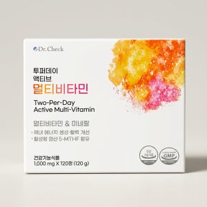 닥터체크 투퍼데이 액티브 멀티비타민 하루 두 알 간편 섭취 120정 1박스