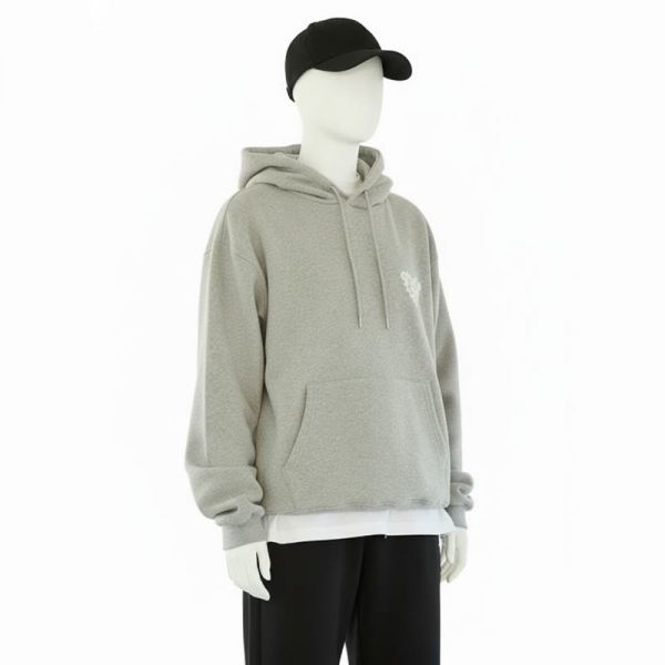 ARI 아리 굿럭 하트 후드티 멜란지 GOODLUCK HEART HOODIE 후드 티셔츠