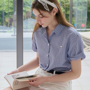 [슬로우롤리] [스크런치 set] Mood linen puff shirt_2 Colors