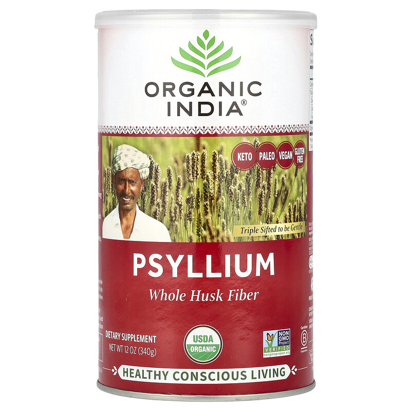 Organic India <b>실리움</b> 통 껍질 섬유소 340g 12oz