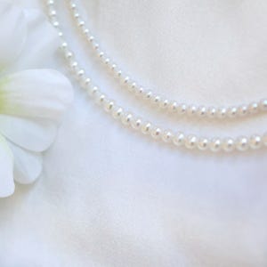 14k 18k 베이직 담수진주 비드 레이어드 목걸이 초커 2type (3mm, 4mm)
