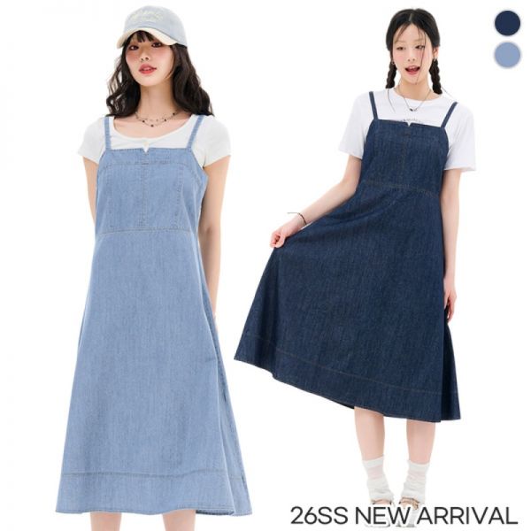 [국내당일]체이스컬트 DENIM 데님 뷔스티에 One Piece/2Color - 멀티 대표 이미지