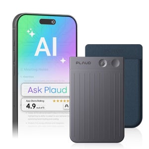 Plaud Note AI 음성 녹음기, 노트 테이커 w /Case, 앱 제어, AI로 전사 및 요약, 112개 언어, 회의, 통화, 강연, 전문가, 팀, 다크 블루 케이스, 비전문